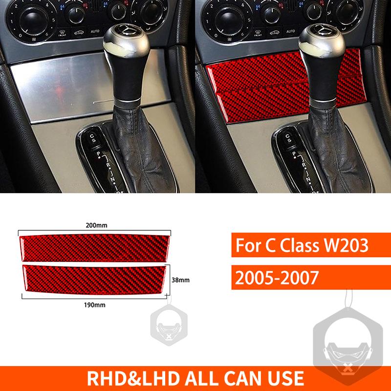 For Mercedes-Benz C Class W203 2005-2007 Car Gear Shift Storage Box Panel Cover Trim Real Carbon Fiber Interior