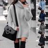Autumn Winter New Style Women's High Collar Mid-Length Knitted Sweater Dress Long Sleeve Overhead Shirt Chinese Brand Fashionabl