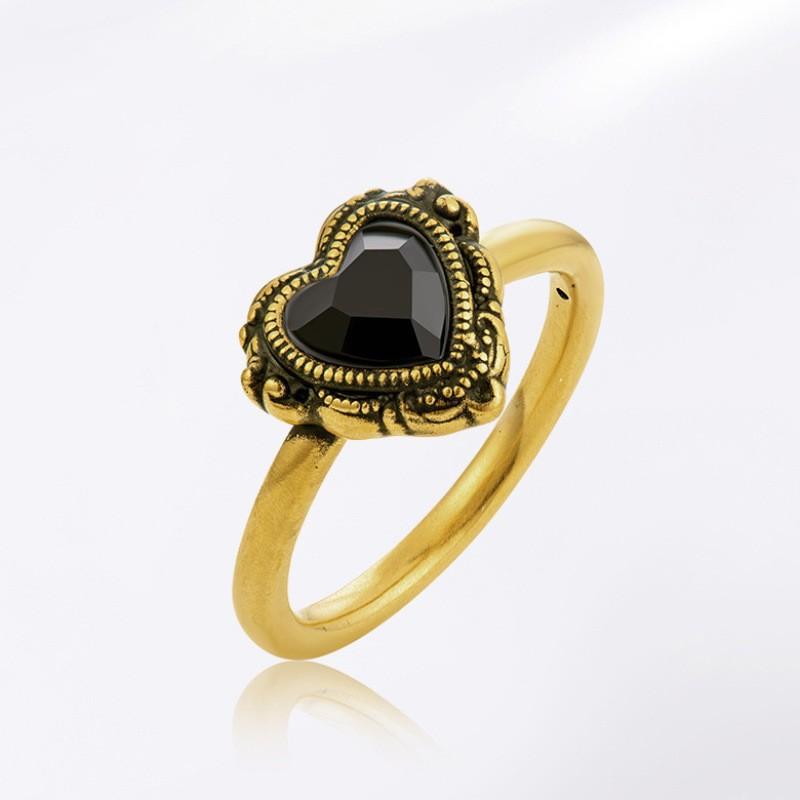 Sophisticated Antique Gold Adjustable Ring For Women With Unique Geometric Zircon Design