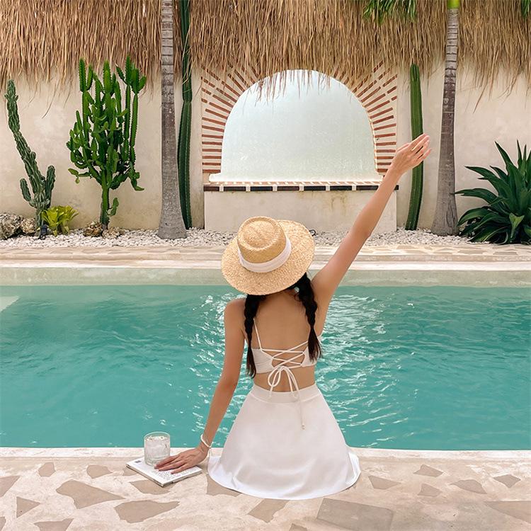 Women's Solid Color Halter Bikini - Sexy Korean Style Beach Swimwear