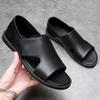 Roman Leather Sandals Men's Summer New Cool Slippers Beach Shoes Men's Casual Outer Slippers Men's Trend