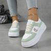 Brand Design Mix Color Lace Up Sneakers Women 2025 Autumn Soft Thick Bottom Casual Shoes Stitching Decoration Sports Shoes
