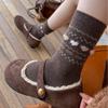 Ladies Autumn and Winter Thickened Warm Retro Wool Boneless Mid Tube Socks