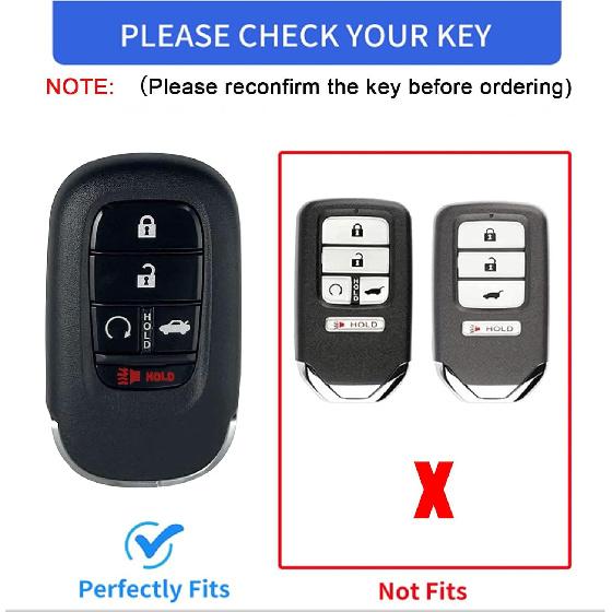 for Honda Key Fob Cover with Keychain, Soft TPU Protection Key Fob Cover Case Shell Compatible with   2024 Honda Accord Civic HR-V CR-V Pilot Smart