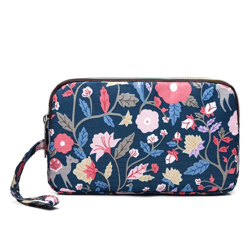 Women's Canvas Art Clutch: Three-Layer Long Wallet, Large Capacity Handbag, Key & Coin Purse, Casual Phone Bag