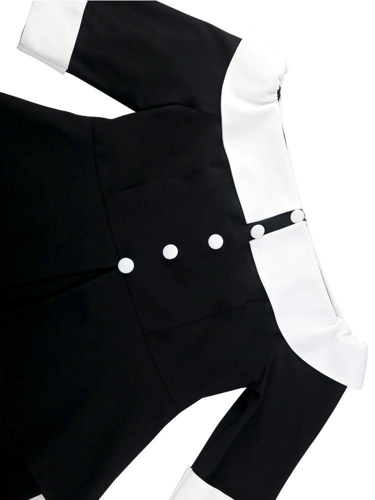 Elegant Off Shoulder Black Dress for Women Contrast Trim Button Detail Bodycon Midi Skirt Set Church Wedding Guest Formal Outfit