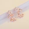 1 Pair Shining Ear Clip Decorative Copper Flower Clip Earring Ear Accessories