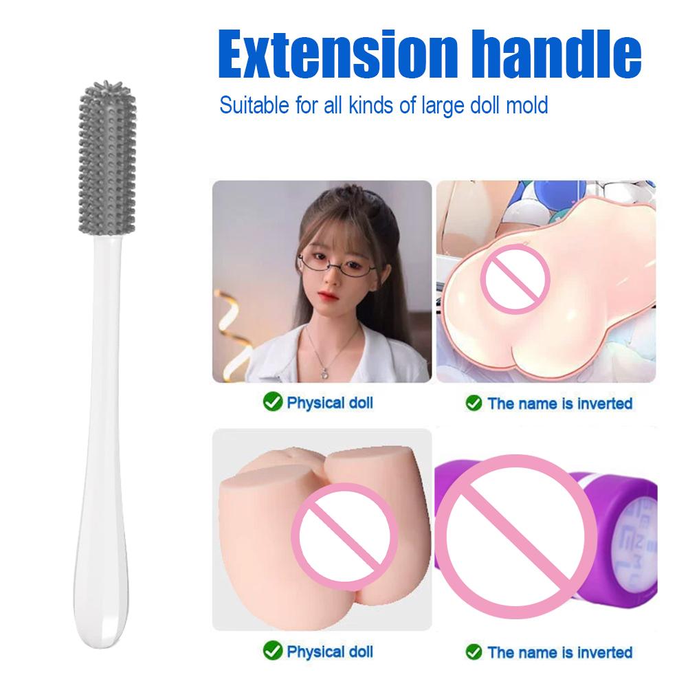 Soft Silicone Cleaning Brush Drying Stick Rod Sex DoII's Vagina Anal Masturbator Masturbation Cup Cleaning Stick Adult Sexual To