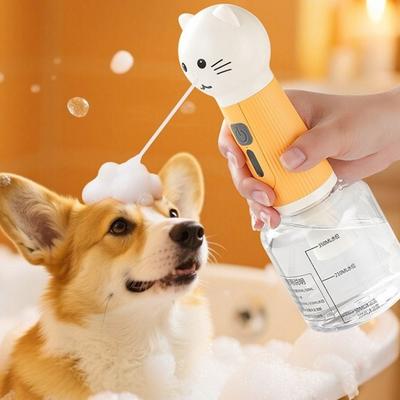 USB Charging Pet Foaming Machine Automatic Cleaning Cat Shape Electric Dog Shampoo Foamer Intelligent Foam Cat Soap Dispenser