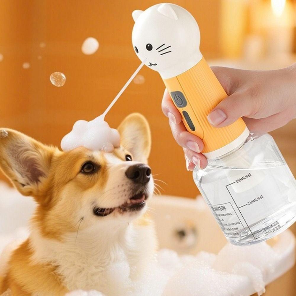 Cat Shape Pet Foaming Machine Automatic Cleaning Cat Soap Dispenser  Paw Spa Care