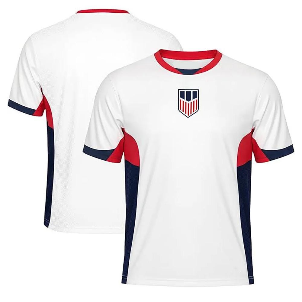 2026 USA Soccer Game Soccer T-Shirt Home Team Summer Round Neck Breathable Jersey Fashion Women Men High Street Tees
