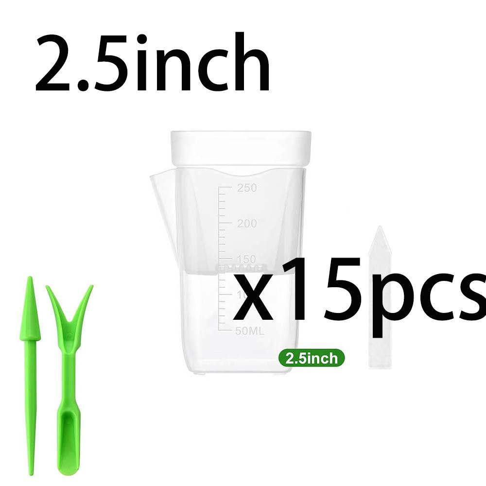 15 pots d'arrosage automatique pour plantes Mini pots à semis Pot de fleur en plastique translucide Pot de propagation de plantes avec réservoir