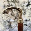 93.98 cm Solid Brass Snake Head Handle Wooden Walking Stick Cane Style Handmade Father Mother Grandfather Grandmother Gift