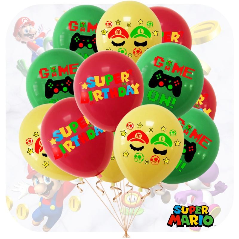 Popular Mario Latex Balloons For Cross-border Sales Super Mario Themed Party Decorations