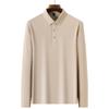 STORN Men's Fashion Waffle Solid Long Sleeved Polo Shirt Summer Breathable Comfortable Top