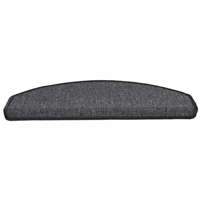 VidaXL Tapis d'escalier 15 pièces 65 x 24 x 4 cm Anthracite Demi-rond Grand 133884