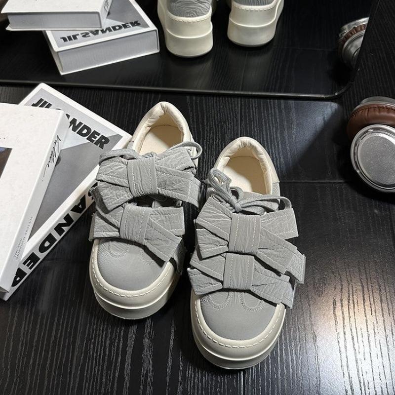 Fashion 2025 New Trend Summer Sneakers For Woman Big Bow Thick Soleplate Shoes For Woman Ladies Platform Shoes are Fashion And Casual