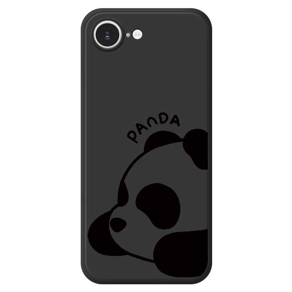 For iPhone 16e Case Cute Panda Pattern Printing Straight Edge TPU Phone Back Cover