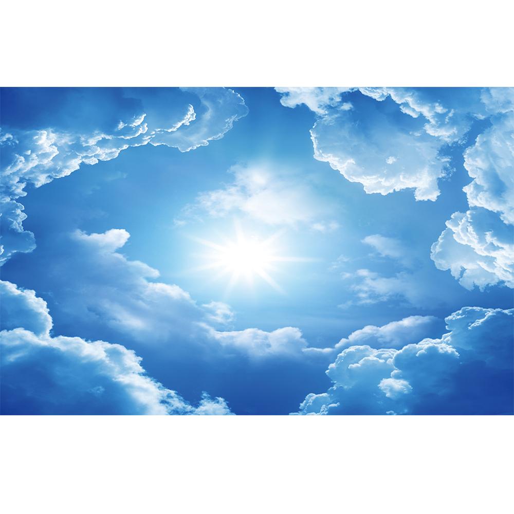 Nowoczesny mural 3D na sufit i ścianę Tapeta błękitne niebo Białe chmury Tapety Dekoracja domu Salon Murale sufitowe