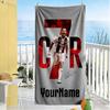 Cristiano Ronaldo Customized Name Beach Towel Super Soft & Absorbent Suitable for Sports Travel Swimming Yoga Bathroom Beach And Pool