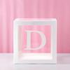 Clear Balloon Box with 26 White Letters for Birthday Party and Baby's First Birthday Decoration