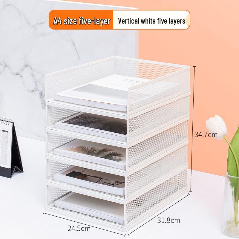 Handon A4 5-Tier Vertical Metal Desktop File Organizer