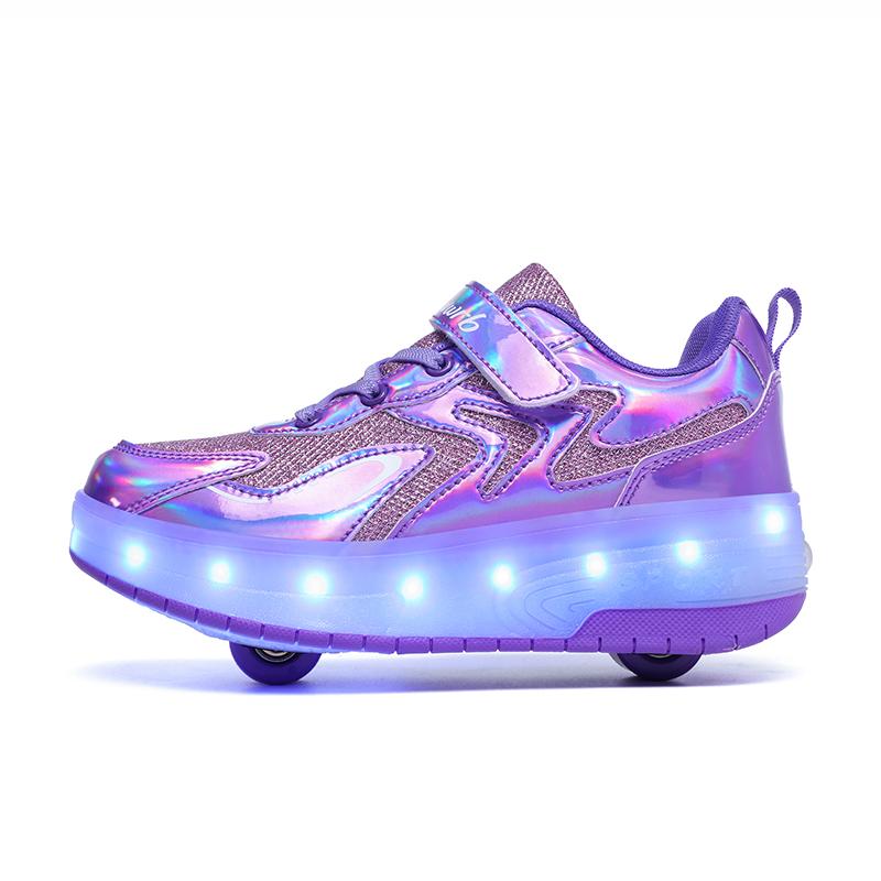 27-40 Kids's Lighting Sneakers Rubbing Shoes Boys's Shoes Solid Milky Patch Can Charging Lantern Shoes Glowing Sneakers with Charging