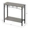 2 Tier Small Console Table Retro Sofa Table with Storage Behind Couch Table for for Living Room Entryway Hallway Foyer