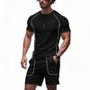 Summer Casual Suit Men's Two-piece Set Simple Sports Quick Drying Shoulder Set Mens Clothes
