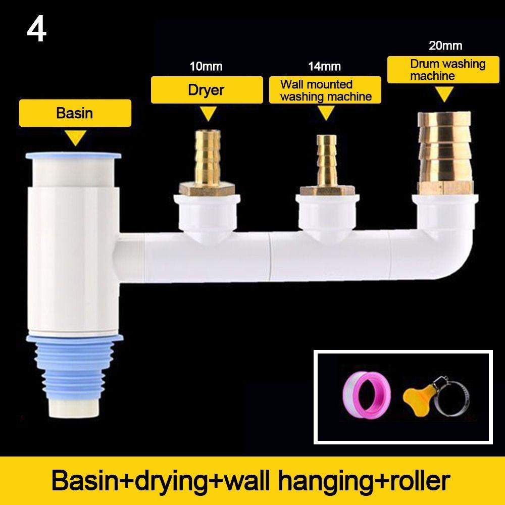 Anti odor Sink Drain Pipe Adapter Sealing Ring Multi-Channel Dishwasher Water Pipe Connector Multifunctional