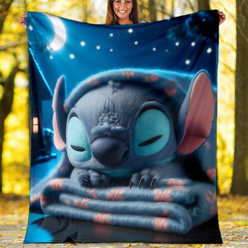1pc S-Stitch9 Theme Blanket - Digital Print, Polyester, Cozy for All Seasons, Perfect for Outdoor, and Travel
