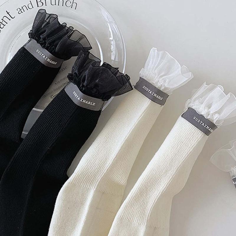 Women's Summer Ankle Socks Summer Crew Socks Lace Middle Tube Socks Japanese Style Cute Boot Socks Streetwear Gift