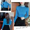 Women High Neck Sweater Slim Beaded Stretch Knit Sweater Fall and Winter Long Sleeve Pullover Knit Top