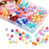 30pcs 8mm Mixed Colors Frosted Acrylic Beads Round Loose Spacer Beads for Necklace Bracelet Keychain DIY Jewelry Craft Making Beads