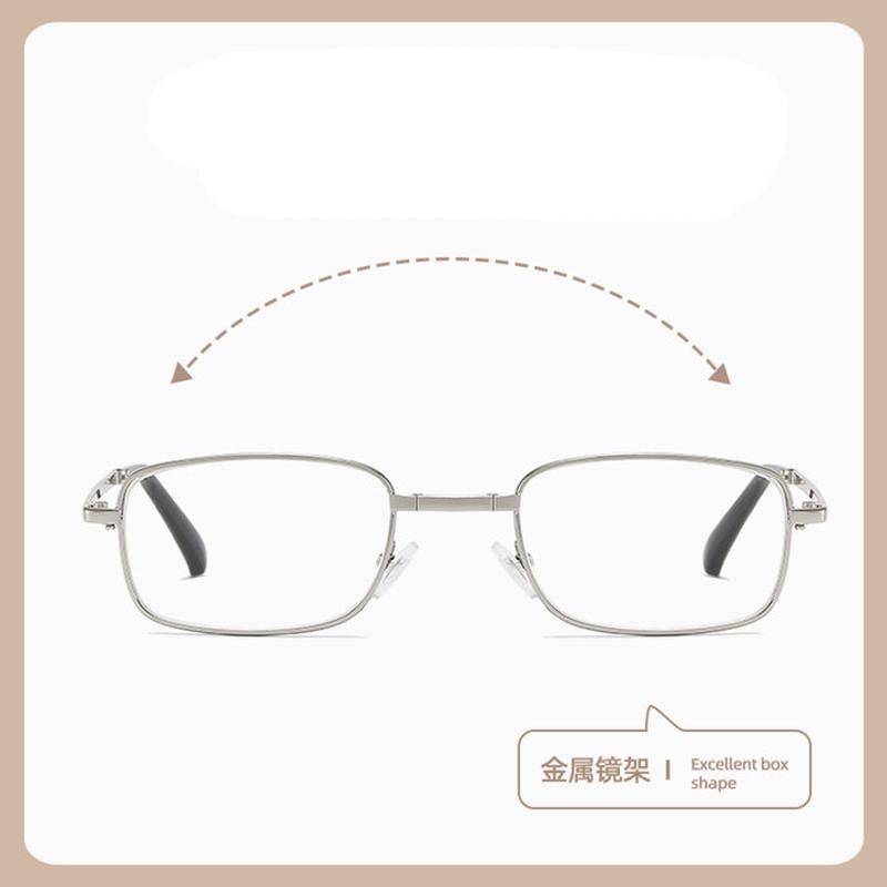 Retro Design Reading Glasses Men Women Folding Spectacles Spectacles Frame Silver Metal Folding Glasses +0.5+0.75+125+175+500+55