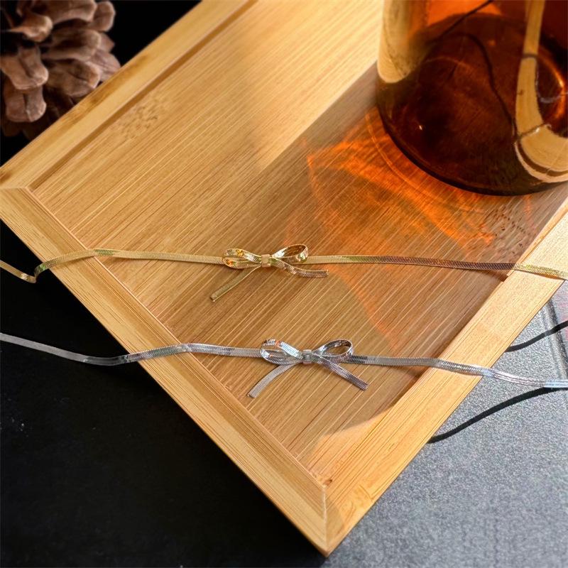 Gold-Plated Snake Bone Bow Choker Necklace - Fresh Design & Personality