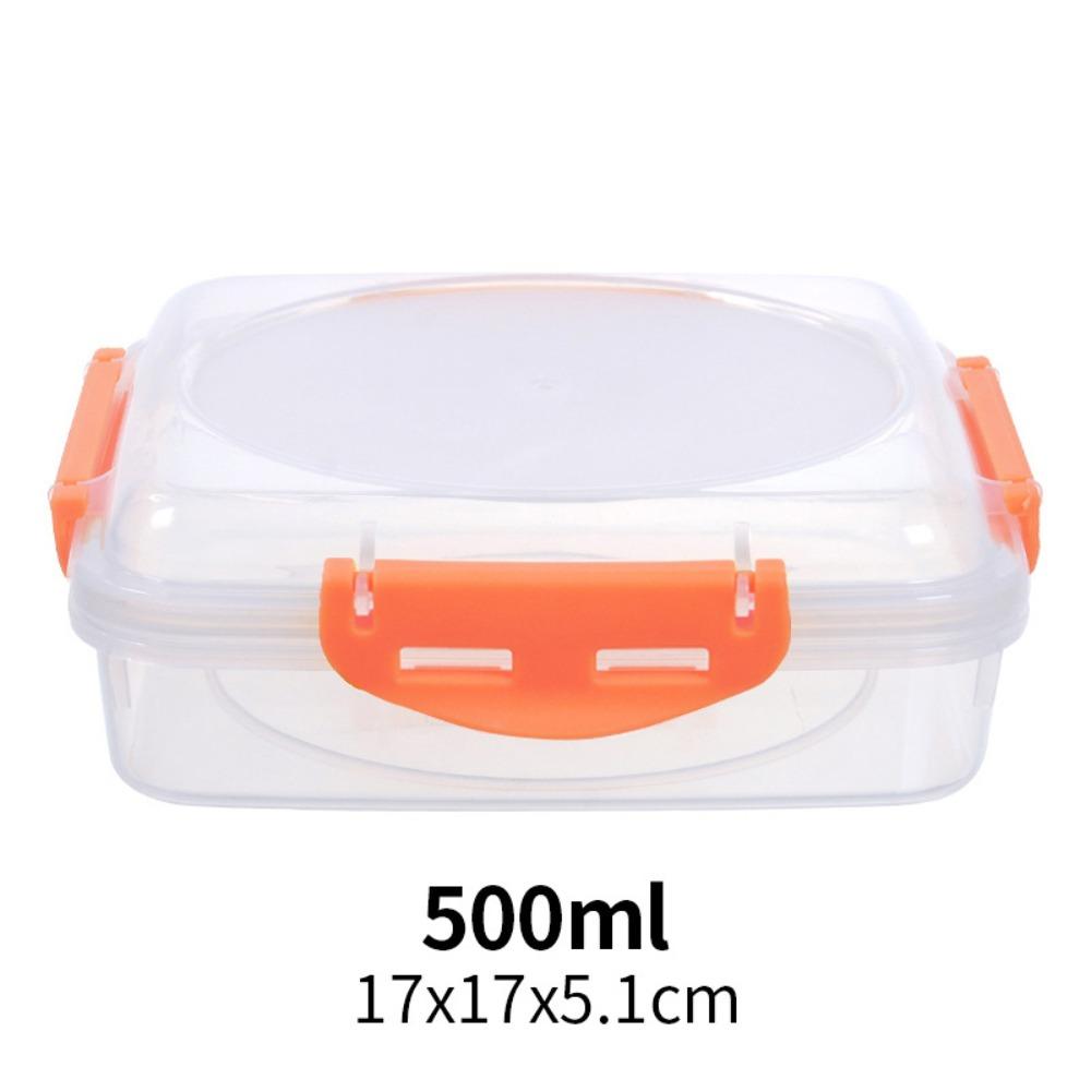 Portable Sandwich Containers Plastics with Lids Kitchen Storage Containers Fresh-keeping Food Storage Lunch Box Outdoor Picnic оранжевый