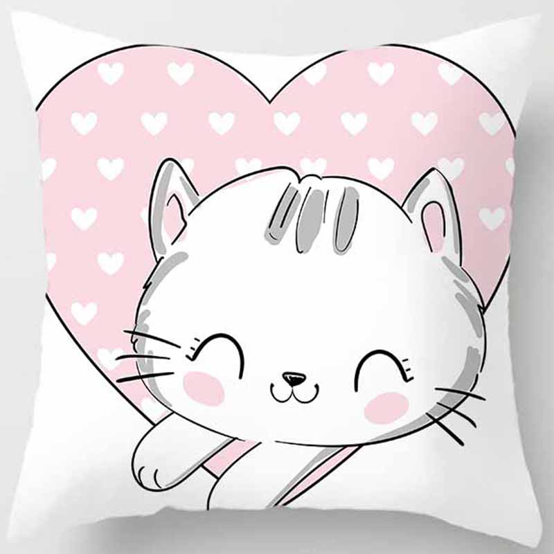 Cat Printed Pillowcase Bedroom Living Room Pillowcase Home Decoration Car Sofa Cushion Cover