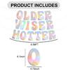 BEISHIDA Iridescent Glitter Older Wiser Hotter Banner - DIY - Birthday Banner Decoration for 40th 50th 60th 70th 80th Women Funny Cute Birthday
