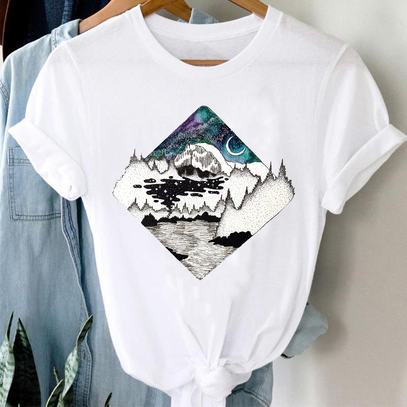 T-Shirts Women 90S Star Fashion Short Sleeve Trend Spring Summer Clothes Stylish Tshirt Top Lady Print Girl Tee T-Shirt