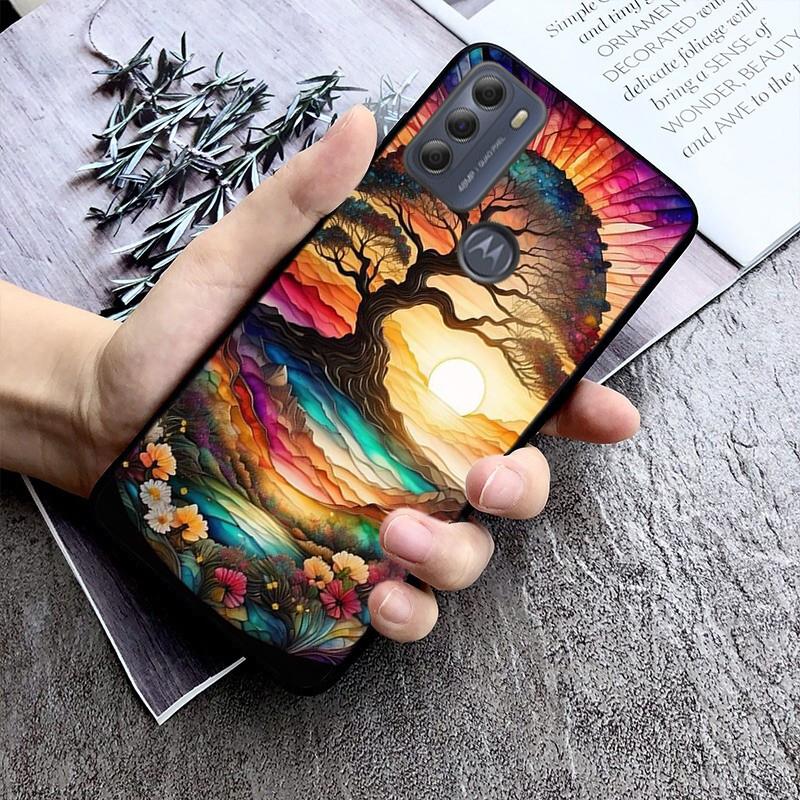 Magiczne Drzewo Kwiat Telefon Etui Do Moto G84 G22 G32 G42 G52 G62 G53 G72 G60 G60S G100 G10 G20 G30 G13 G50 G 5G G Pure
