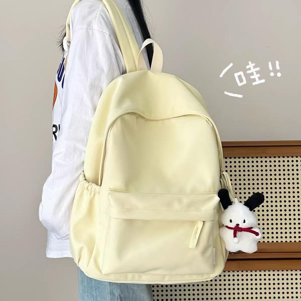 Schoolbag Schoolbag for Female Junior High School Students, Simple and Versatile Backpack for High School Students, Japanese Solid Color Casual