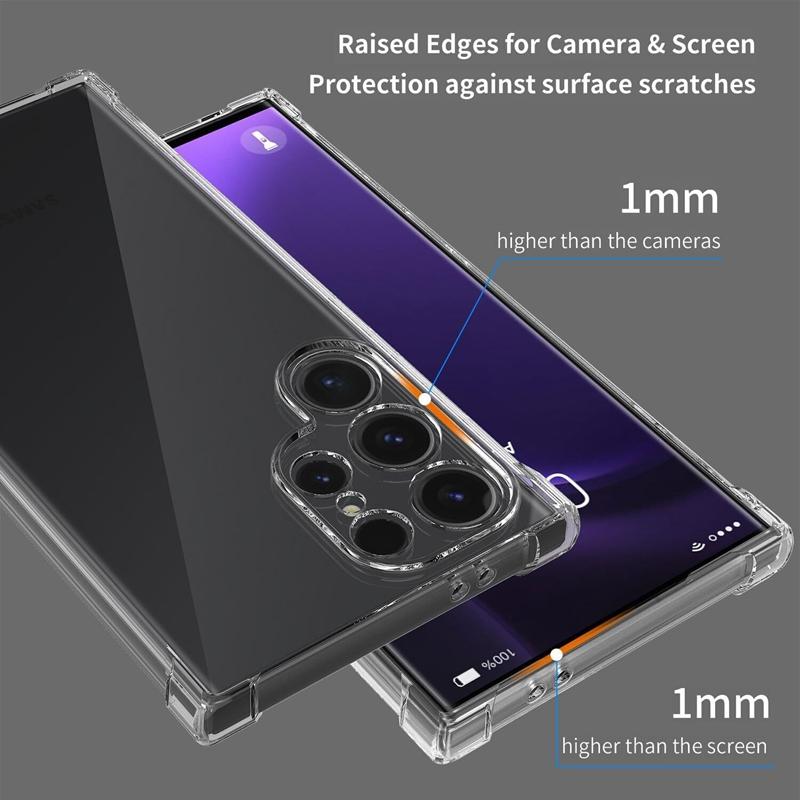 Transparent TPU Case for Samsung Galaxy S24 Ultra S23 FE S22 Plus A55 M55 5G Protective Cover Shockproof Bumper Coque Fundas