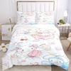 3pcs Sweet Cinnamoroll Theme Printed Quilt Set - Soft and Comfortable Quilt Cover for Bedroom, Guest Room Decorative Bedding Set S091