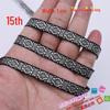 1CM Wide Ethnic Miao Ribbon: Gold/Silver Thread Handmade Lace - No. 103