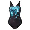 One Piece Swimsuit with Padded Cups Wireless Support Geometric Print Sleeveless Design Athletic Fit Swimwear for Women