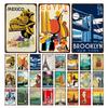 Vintage Mexico Parijs New York Stad Metalen Blikken Bord Toerisme Landschap Kleurrijk IJzeren Poster Kleurvast Decoratie