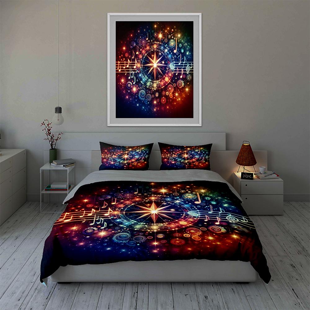 Musical cosmic swirl. Bedding Duvet cover sets Duvet covers Pillowcases gifts (1 * Duvet Cover 2 * Pillowcases, without duvet insert)