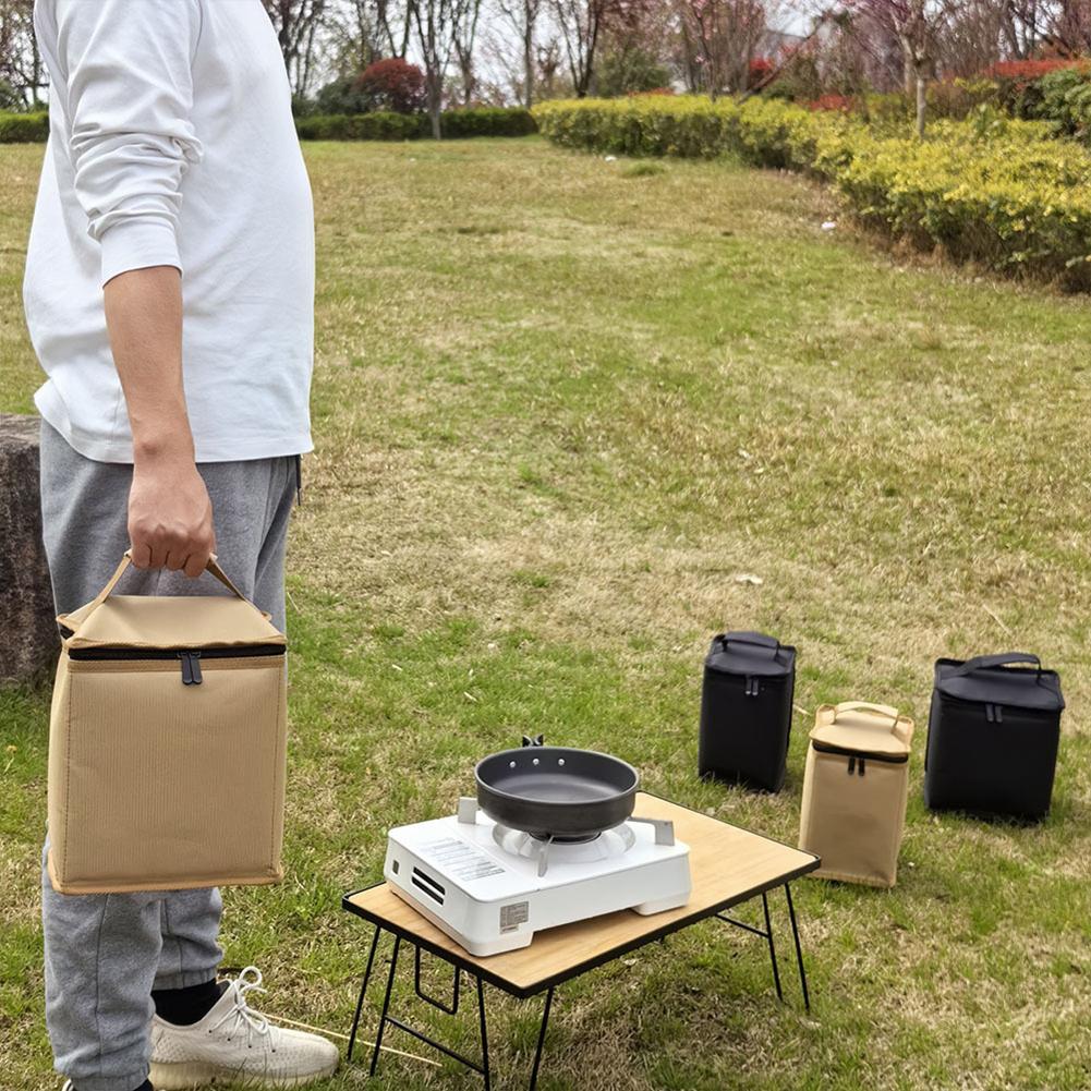Butane Fuel Canister Cover 600D Oxford Cloth Camping Lantern Gas Tank Bag Camping Storage Bag for Outdoor Camping Cooking Hiking