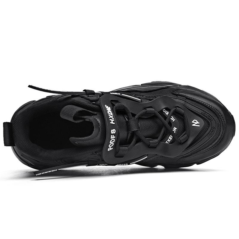 Thick-soled Heightening Dad Shoes for Men and Women Ins Spring and Summer New Leather Mesh Versatile Shoes Casual Sports Shoes